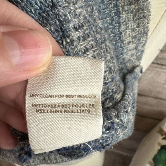 Free People Chevron Stripe Oversize Wool Off Shoulder Sweater Size Extra Small - Picture 7 of 7